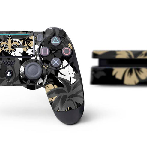 NFL New Orleans Saints Tropical Print PS4 Slim Bundle Skin